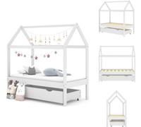 vidaXL Lit d'enfant avec tiroir blanc pin massif 70x140 cm - Lits Bébé & Bébé