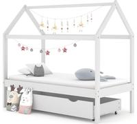 vidaXL Lit d'enfant avec tiroir Blanc Pin massif 80x160 cm - Cadre de lit enfant - Cadre de lit enfant - Lit d'enfant
