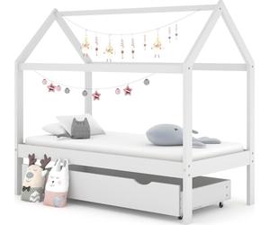 vidaXL Lit d'enfant avec tiroir Blanc Pin massif 80x160 cm - Cadre de lit enfant - Cadre de lit enfant - Lit d'enfant