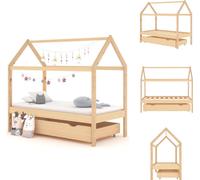 vidaXL Lit d'enfant avec tiroir pin massif 80x160 cm - Lits Bébé & Petit Enfant