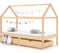vidaXL Lit d'enfant avec tiroirs pin massif 90x200 cm - Cadre de lit enfant - Cadre de lit enfant - Lit d'enfant