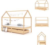 vidaXL Lit d'enfant avec tiroirs pin massif 90x200 cm - Lits Bébé & Petit Enfant