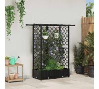 vidaXL Lit Élevé avec Treillis et Toit Noir 124 x 40 x 123 cm PP