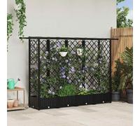 vidaXL Lit Élevé avec Treillis et Toit Noir 202,5 x 40 x 123 cm PP