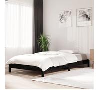 vidaXL Lit empilable – sommier à lattes, bois de pin massif – Noir 75x190 cm