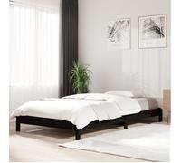 vidaXL Lit empilable 820396 – Bois de pin massif, sommier à lattes, Noir 90x200 cm