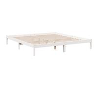 vidaXL Cadre de lit 200x220 cm extra-long – bois massif pin, sans matelas, Blanc 852427