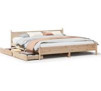 vidaXL Lit en bois massif sans matelas 200x200 cm pin