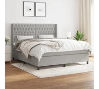 vidaXL Lit - Gris clair 180x200 cm Tissu