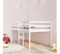 vidaXL Lit haut Blanc 75x190 cm Bois de pin massif 821620