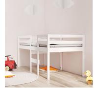 vidaXL Lit haut 821615 Bois de pin massif Blanc 90x190 cm