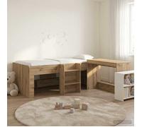 vidaXL Lit haut pour enfants avec bureau 2 pc Chêne artisanal 3423445