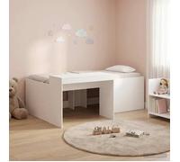 vidaXL Lit haut pour enfants avec bureau Blanc 90 x 200 cm 3422651