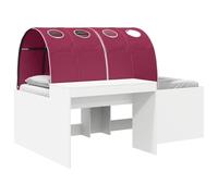 vidaXL Lit Haut pour Enfants avec Bureau Blanc et Rouge, Chambre stylée, Cadre de lit Moderne, Base à Lattes rectangulaires, Oasis Minimaliste, Espace détente, Design Stable