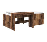 vidaXL Lit haut pour enfants avec bureau Bois ancien Bois d'ingénierie, Cadre de lit moderne et robuste pour petits espaces, meuble multifonctionnel, solution gain de place pour studios