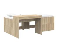 vidaXL Lit haut pour enfants avec bureau Chêne Sonoma, Cadre de lit moderne et robuste pour petits espaces, meuble multifonctionnel, solution gain de place pour studios