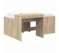 vidaXL Lit Haut pour Enfants avec Bureau Chêne Sonoma, Cadre de lit Moderne et Robuste pour Petits espaces, Meuble Multifonctionnel, Solution Gain de Place pour Studios