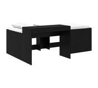 vidaXL Lit Haut pour Enfants avec Bureau Noir 90 x 200 cm, Cadre de lit Moderne et Robuste pour Petits espaces, Meuble Multifonctionnel, Solution Gain de Place pour Studios