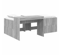 vidaXL Lit Haut pour Enfants avec Bureau Sonoma Gris 90 x 200 cm, Cadre de lit Moderne et Robuste pour Petits espaces, Meuble Multifonctionnel, Solution Gain de Place pour Studios