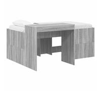 vidaXL Lit haut pour enfants avec bureau Sonoma gris Bois d'ingénierie, Cadre de lit moderne et robuste pour petits espaces, meuble multifonctionnel, solution gain de place pour studios