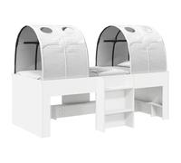 vidaXL Lit Haut pour Enfants avec Tunnel Blanc Bois d'ingénierie, Cadre de lit Moderne et élégant, Structure Robuste, Plateforme Chic, Meuble spacieux pour des Nuits de rêve