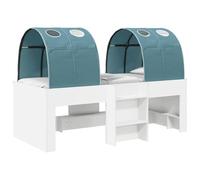 vidaXL Lit Haut pour Enfants avec Tunnel Blanc et Bleu Clair, Cadre de lit Moderne et élégant, Structure Robuste, Plateforme Chic, Meuble spacieux pour des Nuits de rêve