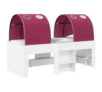vidaXL Lit Haut pour Enfants avec Tunnel Blanc et Rouge, Cadre de lit Moderne et élégant, Structure Robuste, Plateforme Chic, Meuble spacieux pour des Nuits de rêve