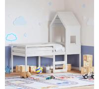 vidaXL Lit haut sans matelas blanc 80x200 cm bois de pin massif