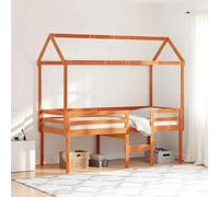 vidaXL Lit haut sans matelas cire marron 75x190 cm bois de pin massif