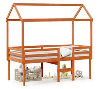 vidaXL Lit haut sans matelas cire marron 75x190 cm bois de pin massif