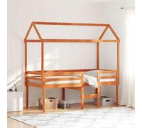 vidaXL Lit haut sans matelas cire marron 90x200 cm bois de pin massif