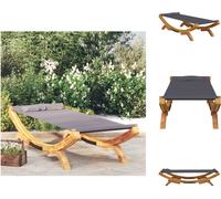 vidaXL Lit Lounge 100x188,5x44 cm Bois courbé massif Anthracite - Lits de jardin