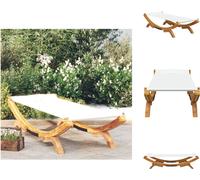 vidaXL Lit Lounge 100x188,5x44 cm Bois courbé massif Crème - Lits de jardin