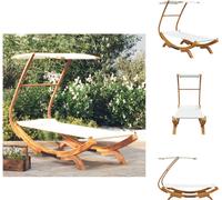vidaXL Lit Lounge avec toit 100x190x134 cm Bois courbé massif Crème - Lits de jardin
