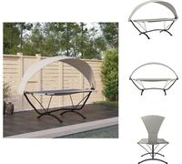 vidaXL Lit lounge d'extérieur avec toit Crème Acier et tissu Oxford - Lits de jardin