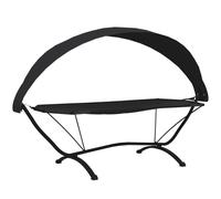 vidaXL Lit lounge d'extérieur avec toit Noir Acier et tissu Oxford