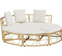 vidaXL Lit lounge d'extérieur sans toit Poly rotin