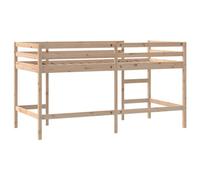 vidaXL Lit Mezzanine Enfants Échelle, Lit Surélevé pour Enfants, Meuble de Rangement Chambre, Moderne, Marron 80x200 cm Bois Pin Massif
