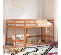 vidaXL Lit mezzanine enfants avec échelle 80x200 cm bois pin massif Marron