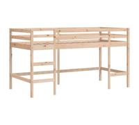 vidaXL Lit Mezzanine Enfants Échelle, Lit Surélevé pour Enfants, Meuble de Rangement Chambre, Moderne, Marron 90x200 cm Bois Pin Massif