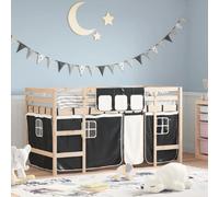 vidaXL Lit mezzanine pour enfants avec rideaux sans matelas 80x200 cm