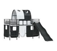 vidaXL Lit Mezzanine pour Enfants Uni Noir 75 x 190 cm Métал, Lit Mezzanine Moderne, Cadre Enfant Durable, Coin Jeu Amusant, Parfait pour Dormir, Espace ludique