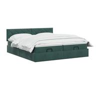 vidaXL Lit Ottoman avec Matelas 2 pc Vert foncé Velours