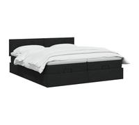 vidaXL Lit Ottoman avec Matelas avec tête de lit 2 pc Noir Tissu