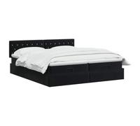 vidaXL Lit Ottoman avec Matelas avec tête de lit 2 pcs Noir Velours