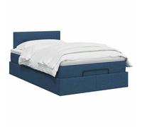 vidaXL Lit Ottoman avec Matelas Bleu 120 x 200 cm Tissu