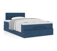 vidaXL Lit ottoman avec matelas bleu 120x200 cm tissu