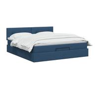 vidaXL Lit Ottoman avec Matelas Bleu 160 x 200 cm Tissu, Un lit Moderne, Cadre Pratique, Repos Confortable, Rangement, système de Sommeil pour Le Bien-être à la Maison