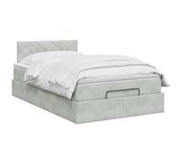 vidaXL Lit Ottoman avec Matelas Gris Clair 120 x 200 cm Velours, Lit Ottomane Moderne, Mobilier Luxe Contemporain, Matelas Mousse Ajustable pour Confort Ultime