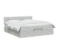 vidaXL Lit Ottoman avec Matelas Gris Clair 160 x 200 cm Velours